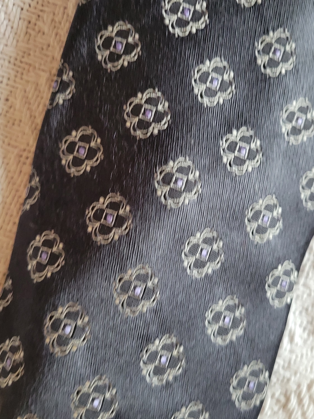 Zegna Grey Patterned Men's Tie - Picture 2 of 7